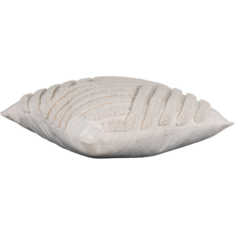 Coussin tufté moderne chic Carré 45x45 Polyester Coton Blanc Albany 