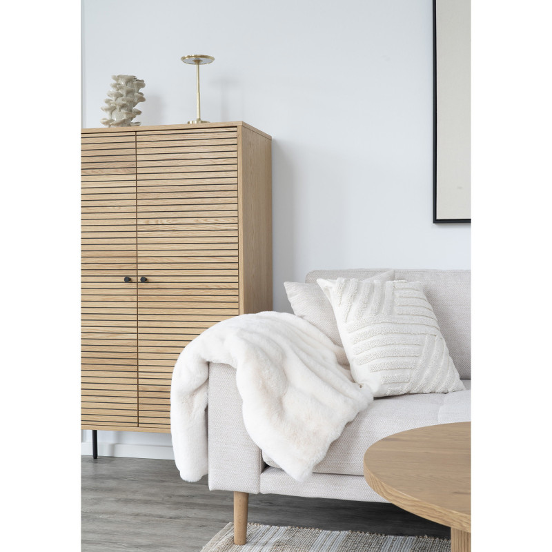 Coussin tufté moderne chic Carré 45x45 Polyester Coton Blanc Albany 
