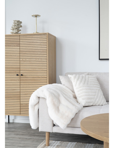 Coussin tufté moderne chic Carré 45x45 Polyester Coton Blanc Albany 
