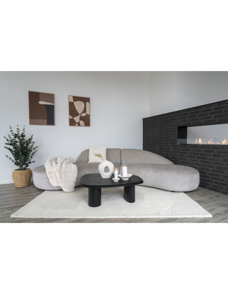 Coussin tufté moderne chic Carré 45x45 Polyester Coton Blanc Albany 