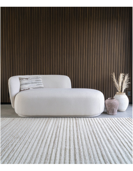 Grand tapis tufté Rectangulaire 160x230 Laine Coton Ivoire Mango 