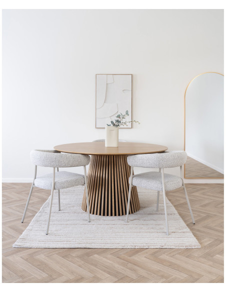 Grand tapis tufté Rectangulaire 160x230 Laine Coton Ivoire Mango 