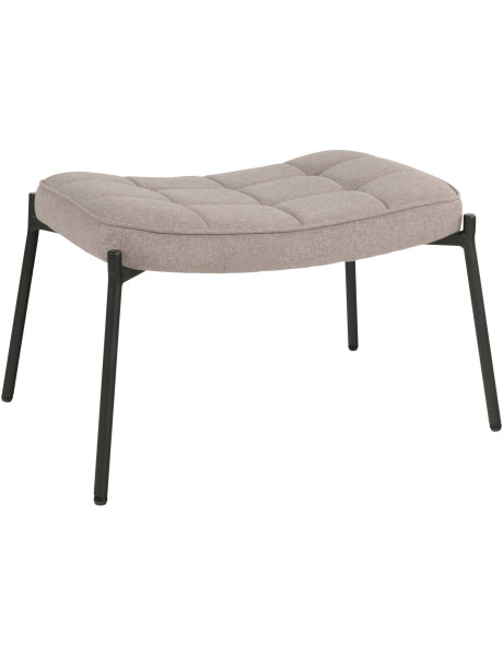 Repose pieds moderne chic Tissu Gris pierre Matelassé Métal Noir Glasgow 