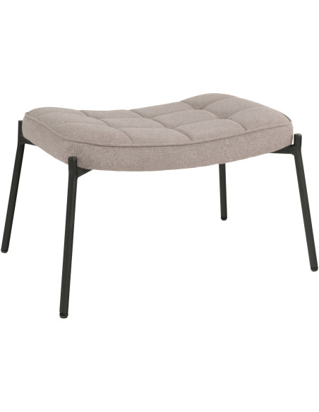 Repose pieds moderne chic Tissu Gris pierre Matelassé Métal Noir Glasgow 