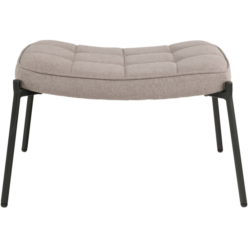 Repose pieds moderne chic Tissu Gris pierre Matelassé Métal Noir Glasgow 