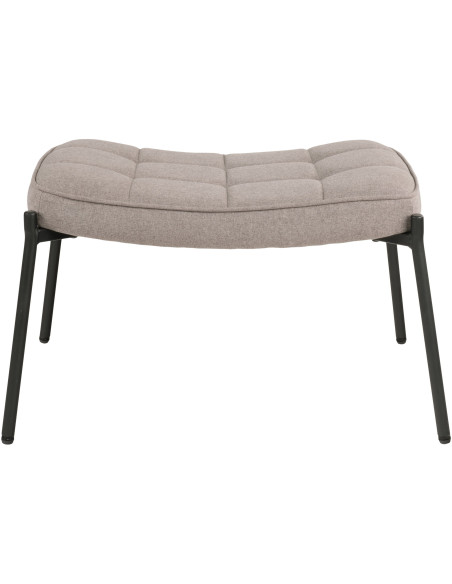 Repose pieds moderne chic Tissu Gris pierre Matelassé Métal Noir Glasgow 