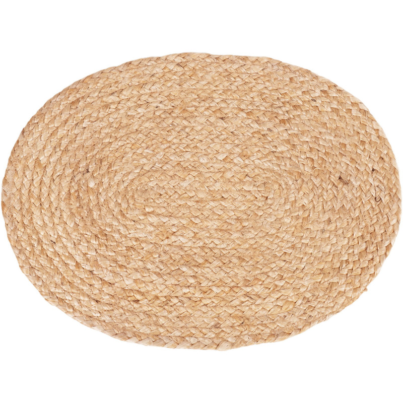 Sets de table indiens ovales 45x35 Jute Naturel Tressé Bombay (Lot de 4) 