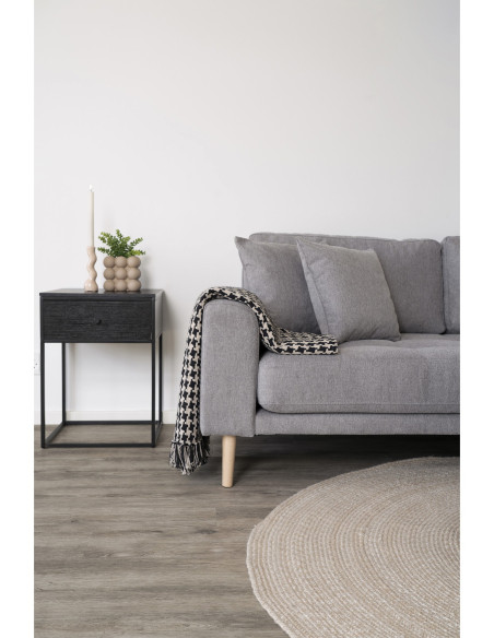 Chevet moderne 1 tiroir Bois MDF Métal Noir Vita 