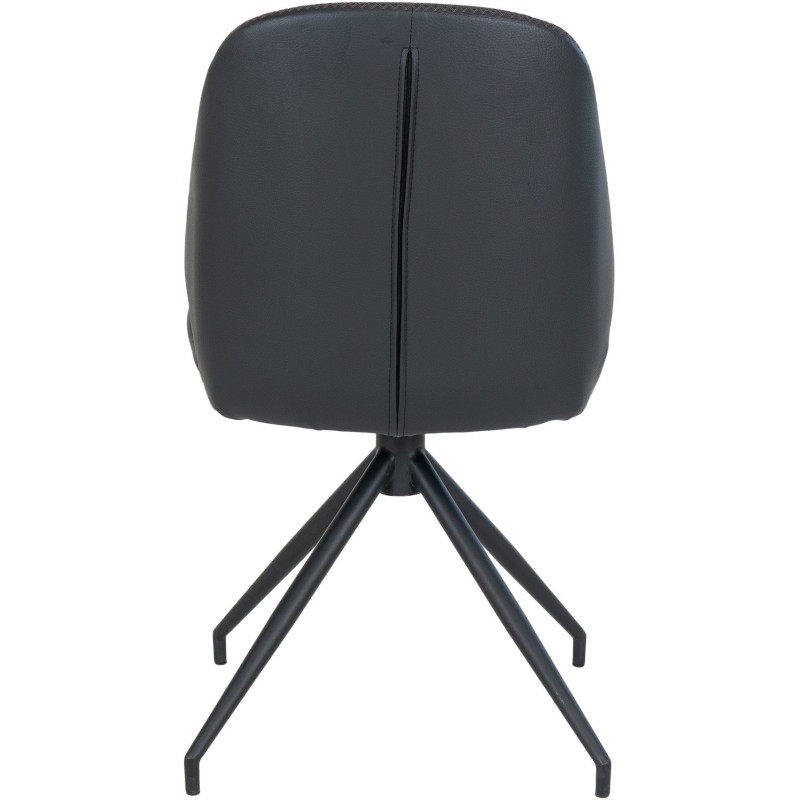 Chaise moderne pivotante Polyuréthane Noir Métal Noir Monte Carlo (Lot de 2) 