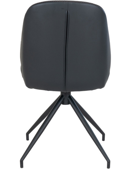 Chaise moderne pivotante Polyuréthane Noir Métal Noir Monte Carlo (Lot de 2) 