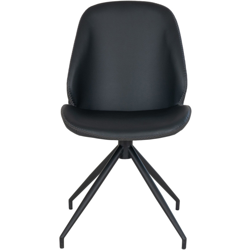 Chaise moderne pivotante Polyuréthane Noir Métal Noir Monte Carlo (Lot de 2) 