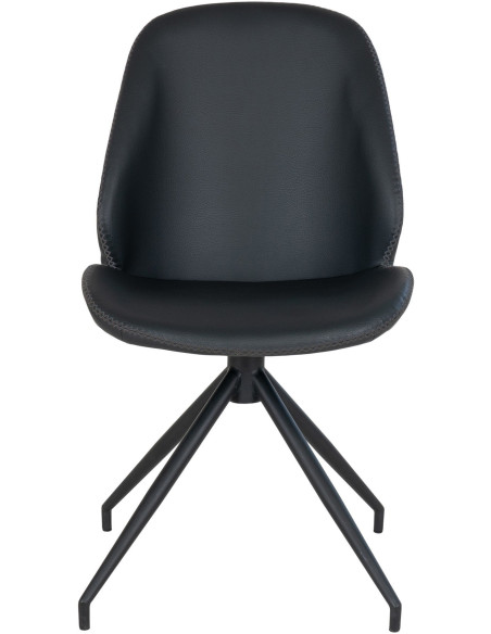 Chaise moderne pivotante Polyuréthane Noir Métal Noir Monte Carlo (Lot de 2) 