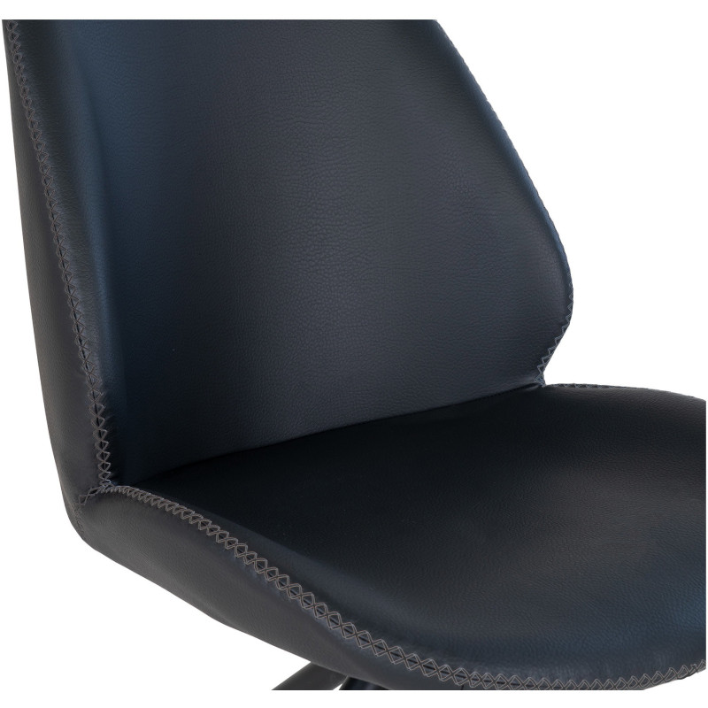Chaise moderne pivotante Polyuréthane Noir Métal Noir Monte Carlo (Lot de 2) 