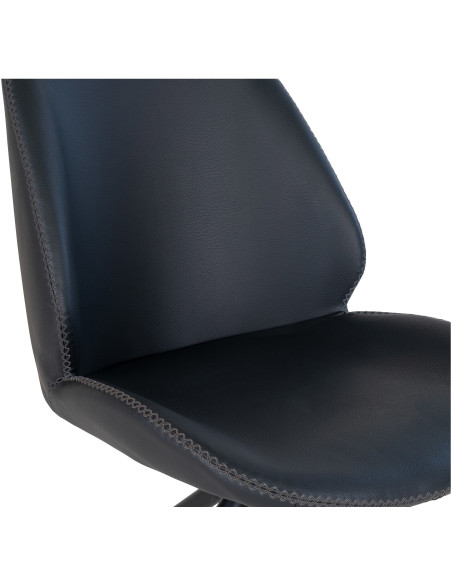 Chaise moderne pivotante Polyuréthane Noir Métal Noir Monte Carlo (Lot de 2) 
