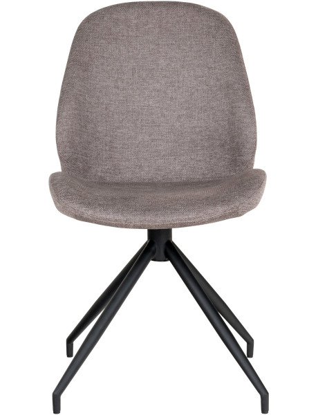 Chaise moderne pivotante Tissu Gris pierre Métal Noir Monte Carlo (Lot de 2) 