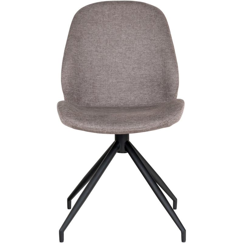 Chaise moderne pivotante Tissu Gris pierre Métal Noir Monte Carlo (Lot de 2) 