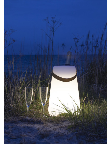Bristol LED Wine cooler - Wine cooler with strap, rechargeable, white 