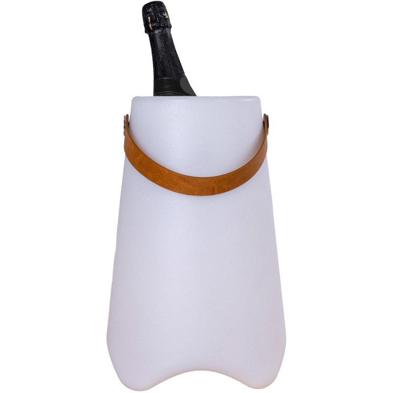 Bristol LED Wine cooler - Wine cooler with strap, rechargeable, white 