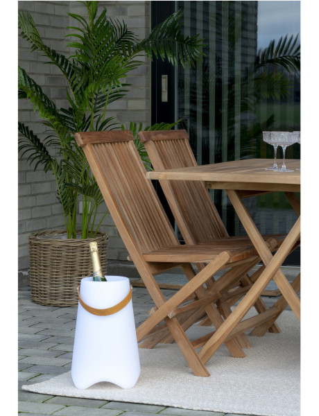 Bristol LED Wine cooler - Wine cooler with strap, rechargeable, white 