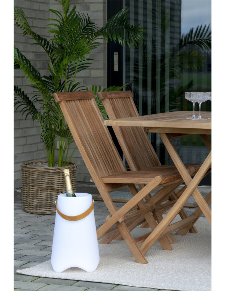 Bristol LED Wine cooler - Wine cooler with strap, rechargeable, white 