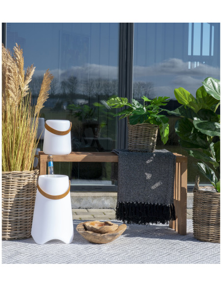 Bristol LED Wine cooler - Wine cooler with strap, rechargeable, white 