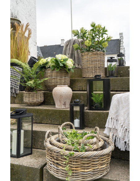 Kuta Baskets - Baskets, kubu rattan, nature set of 3 
