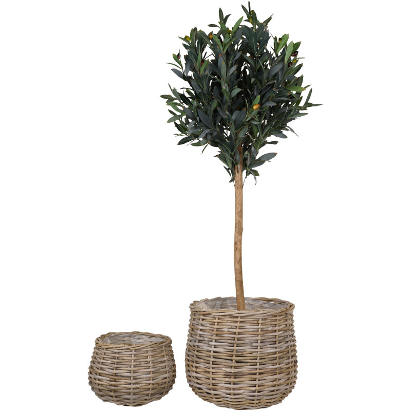 Pulo Baskets - Baskets, kubu rattan, natural set af 2 