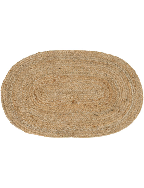 Tapis d'entrée indien Ovale 50x80 Jute Naturel Tressé Bombay 