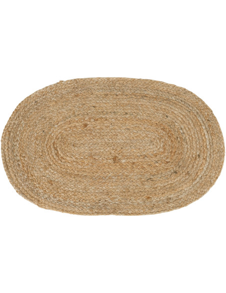 Tapis d'entrée indien Ovale 50x80 Jute Naturel Tressé Bombay 