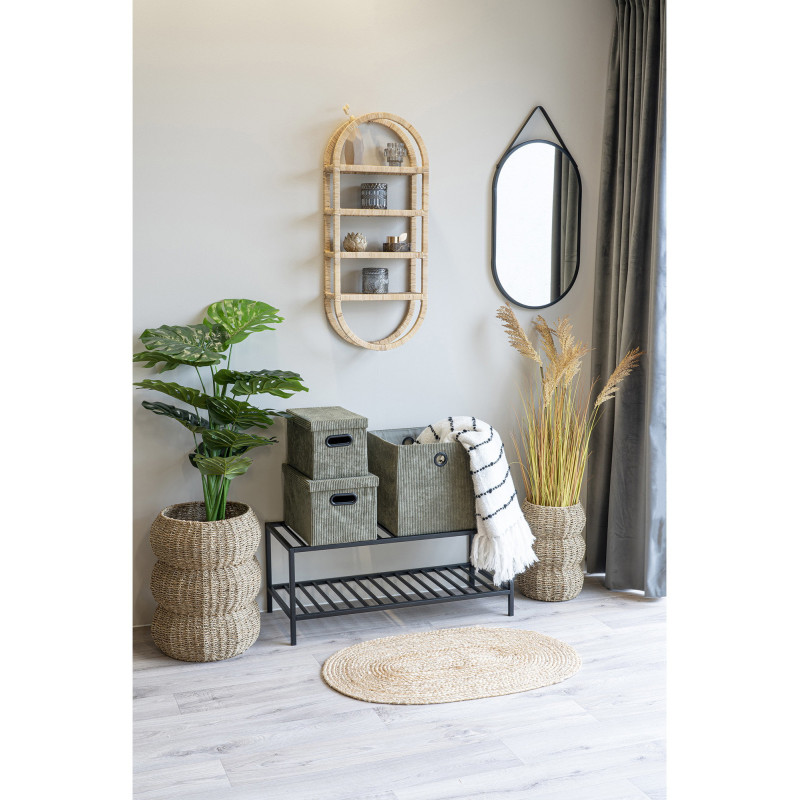 Tapis d'entrée indien Ovale 50x80 Jute Naturel Tressé Bombay 