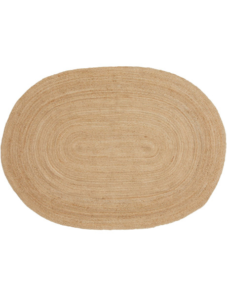 Grand Tapis indien Ovale 140x200 Jute Naturel Tressé Bombay 