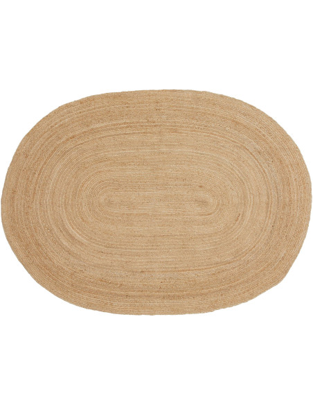 Grand Tapis indien Ovale 140x200 Jute Naturel Tressé Bombay 