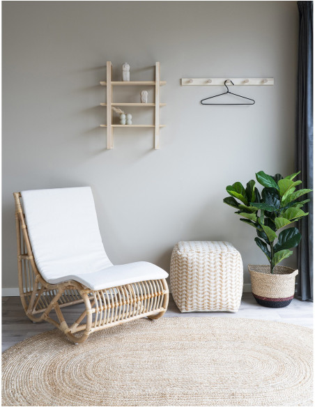 Grand Tapis indien Ovale 140x200 Jute Naturel Tressé Bombay 