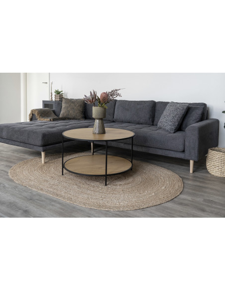 Grand Tapis indien Ovale 140x200 Jute Naturel Tressé Bombay 