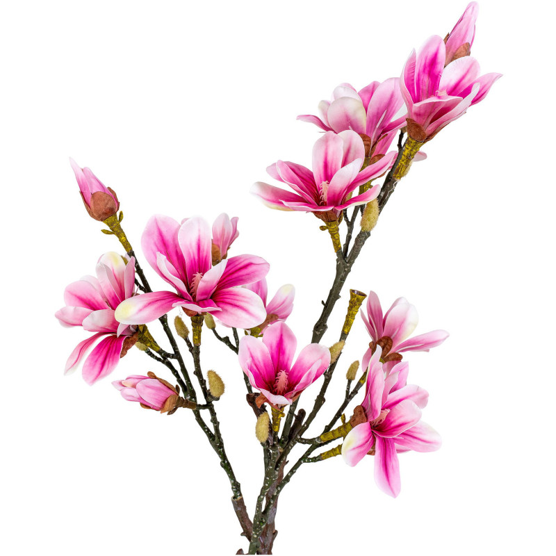 Arbre artificiel réaliste Magnolia Hauteur 74 cm Plastique Rose Noir 