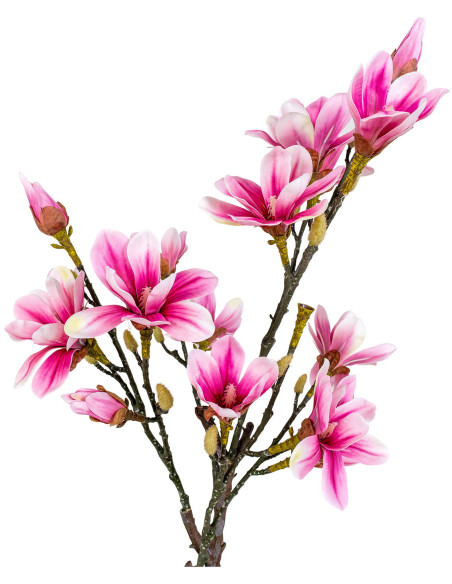 Arbre artificiel réaliste Magnolia Hauteur 74 cm Plastique Rose Noir 