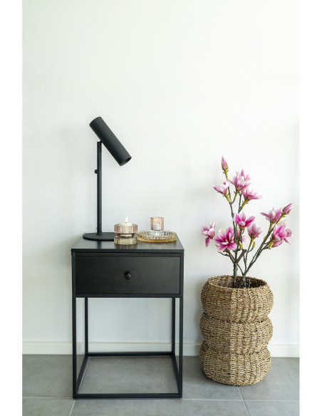 Arbre artificiel réaliste Magnolia Hauteur 74 cm Plastique Rose Noir 