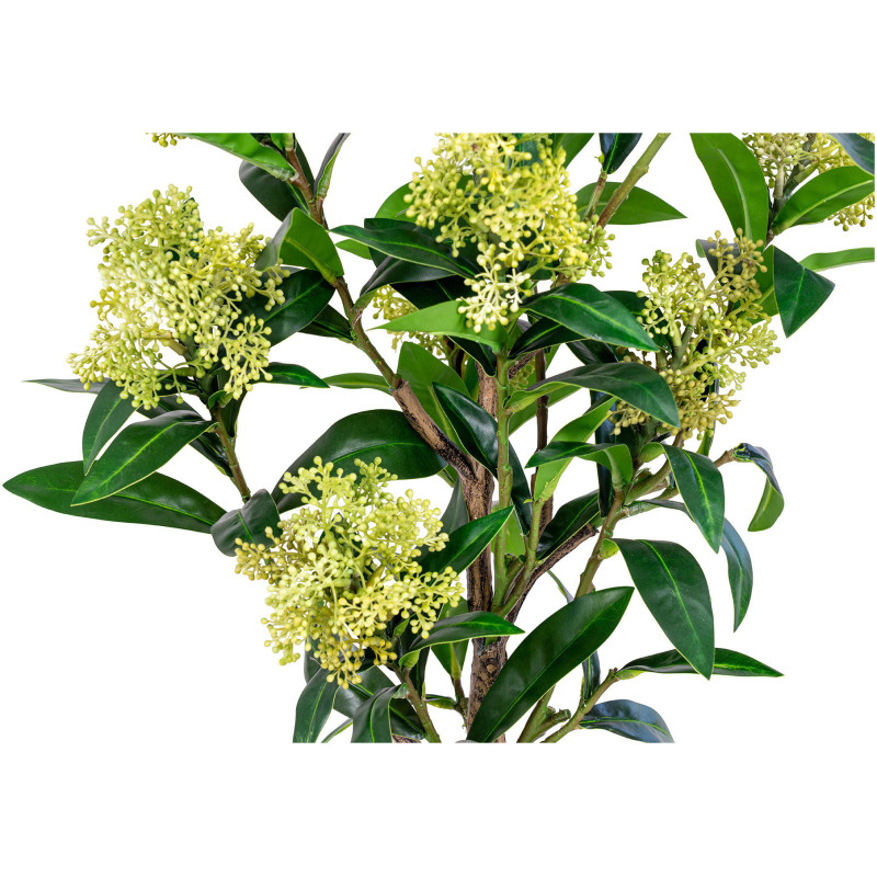 Arbre artificiel réaliste Skimmia Hauteur 75 cm Plastique Vert Noir 