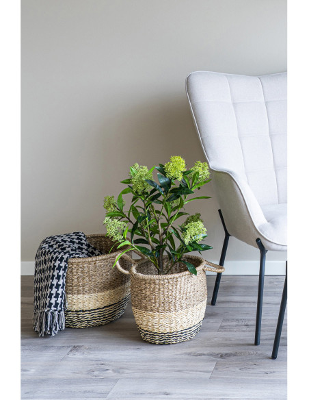 Arbre artificiel réaliste Skimmia Hauteur 75 cm Plastique Vert Noir 