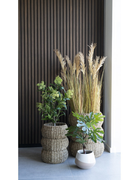 Arbre artificiel réaliste Figuier Hauteur 60 cm Plastique Vert Noir 