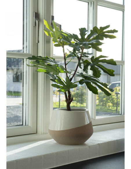 Arbre artificiel réaliste Figuier Hauteur 60 cm Plastique Vert Noir 