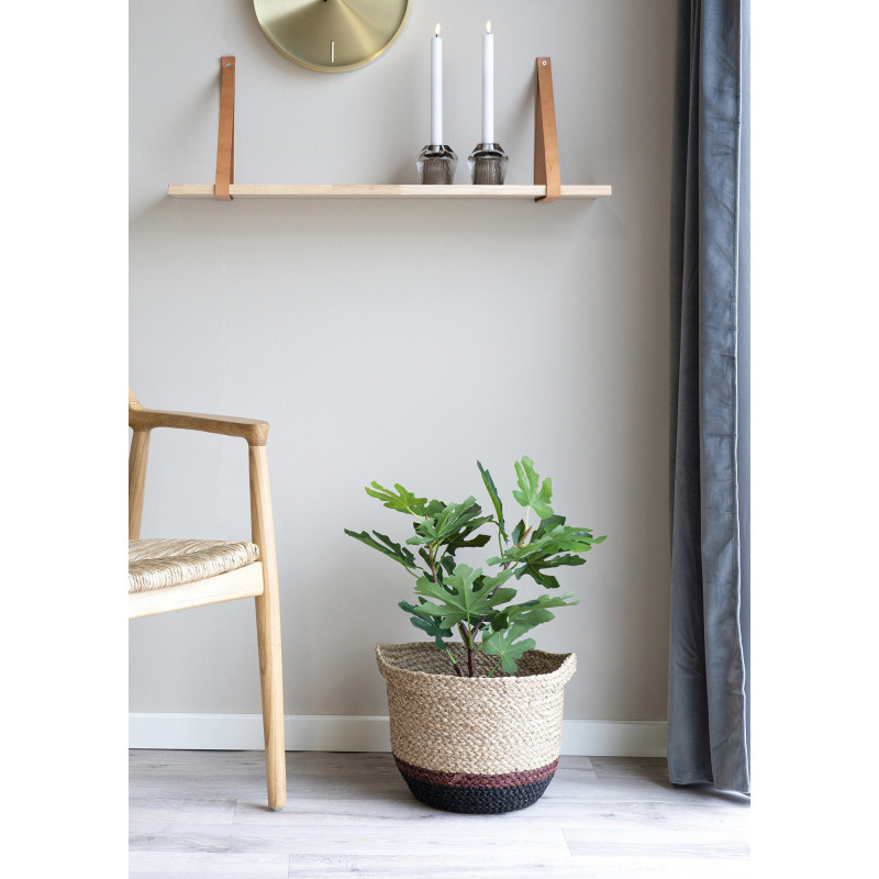 Arbre artificiel réaliste Figuier Hauteur 60 cm Plastique Vert Noir 