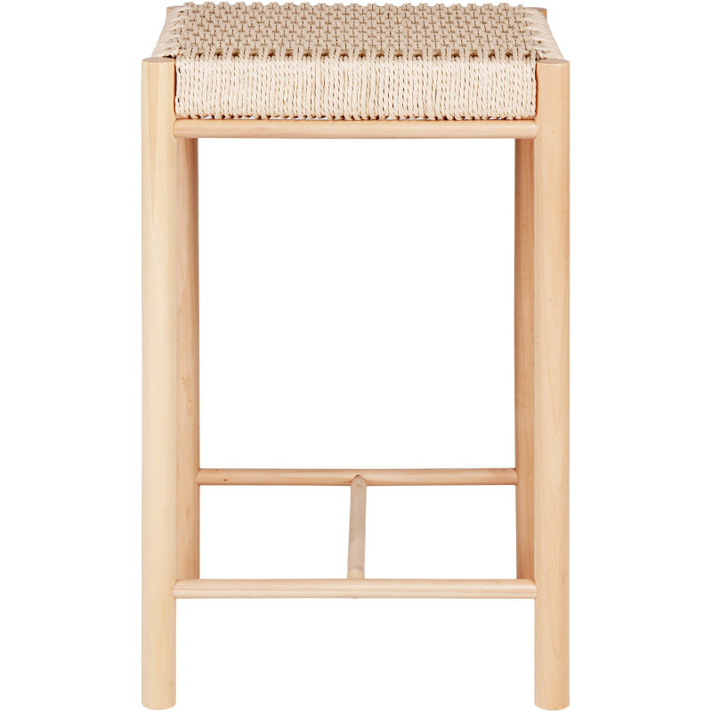 Tabouret de bar moderne Corde en papier tressé Bois de peuplier Naturel Abano 