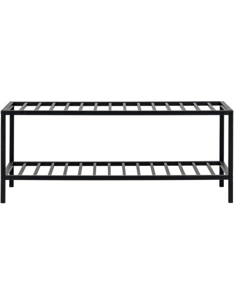 Étagère à chaussures moderne 2 niveaux Métal Noir Vita 