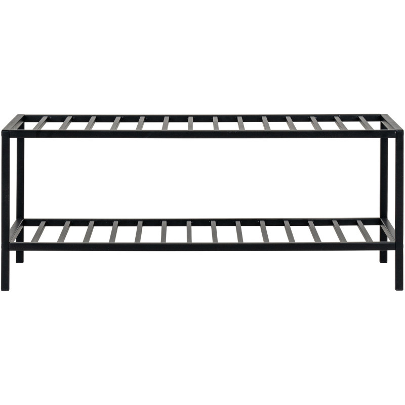 Étagère à chaussures moderne 2 niveaux Métal Noir Vita 