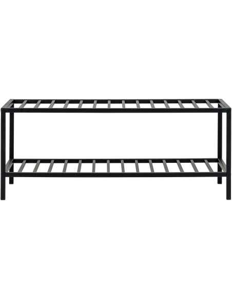 Étagère à chaussures moderne 2 niveaux Métal Noir Vita 