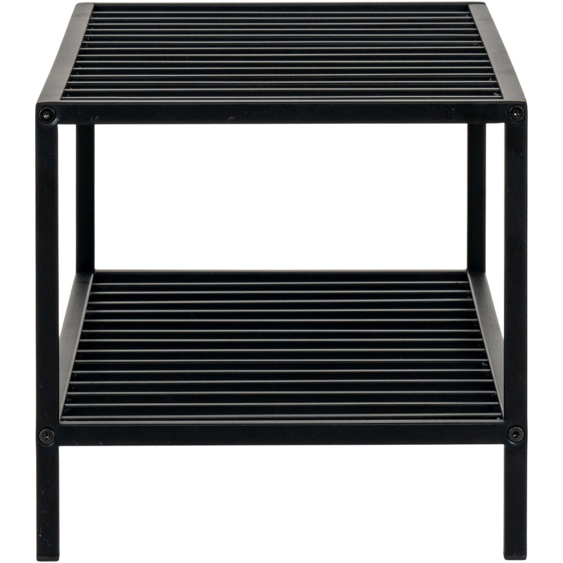 Étagère à chaussures moderne 2 niveaux Métal Noir Vita 