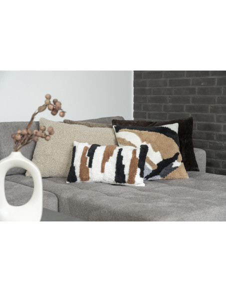 Grand Coussin bouclette Rectangulaire 60x45 Tissu Gris clair Bouclé Tavira 