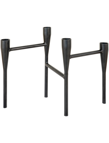 Grand Chandelier design 4 bougies Hauteur 21 cm Métal Noir Candho 