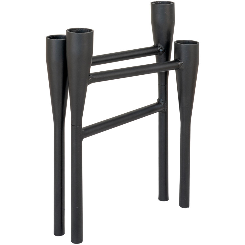 Grand Chandelier design 4 bougies Hauteur 21 cm Métal Noir Candho 